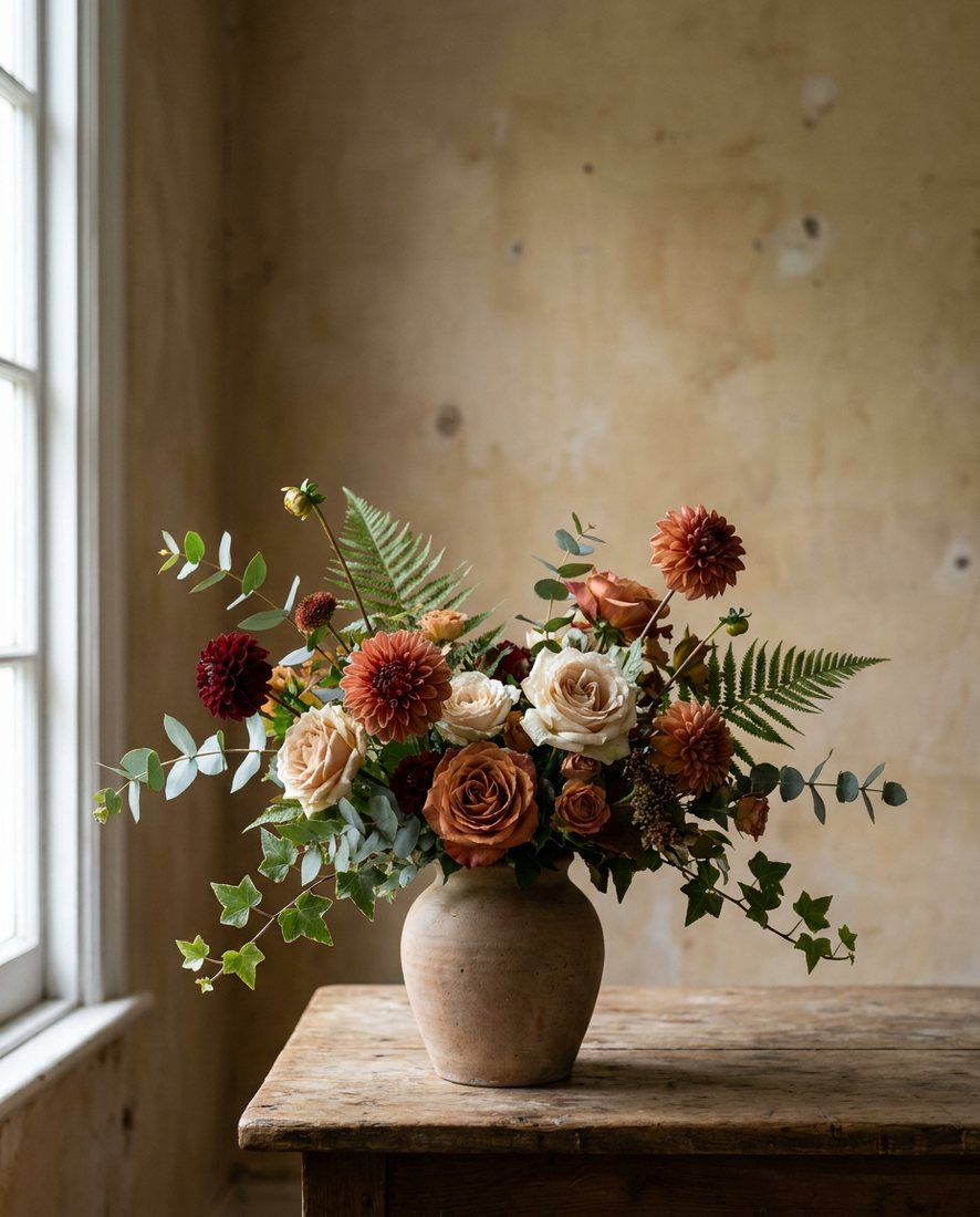 Elegante bloemschikking in een keramische vaas